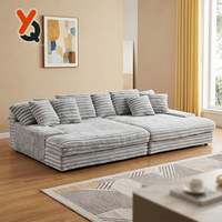 Modernes Wohnzimmer-Modulsofa Vakuumkomprimiert 3D Hochdichter Schwamm Hohe Elastizität Ergonomisch Abnehmbar Waschbar Weich
