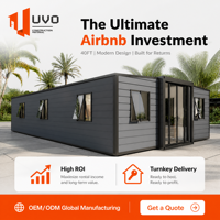 Maison conteneur pliable UVO 40FT : 740 pieds carrés Maison de vacances de luxe |   Cabine portable certifiée CE, IBC et AS/NZS