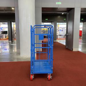 Contenitore per portabiancheria pieghevole in acciaio con rete metallica Mobile a caricamento pesante - Product Image 5