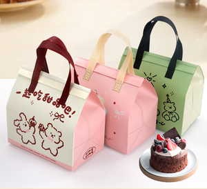 Sacs à lunch isothermes personnalisés en gros avec logo, réutilisables, promotionnels, avec poignée autocollante et feuille d'aluminium pour plats à emporter - Product Image 1