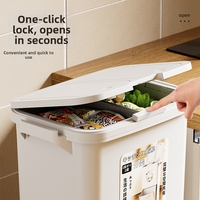 Nouvelle poubelle de cuisine ergonomique 2026 sans accroupissement, double compartiment, séparation sec/humide, en PP écologique