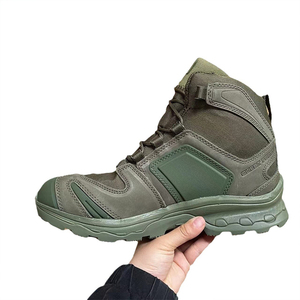 DF026 Outdoor Training Men Tactical <b>Hiking</b> <b>Boots</b> High Top Lace up Waterproof All Seasons Olive Green Plastic - Product Image 5