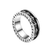 Cincin Pria Grosir Retro Berlapis Perak Tembaga Motif Salib Bunga Campuran, Hip-hop/Punk/Gothic Hati Abadi Pasangan