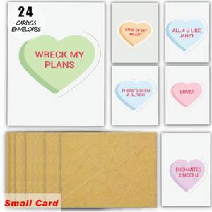 Cartes de la Saint-Valentin en vrac, cartes de vœux pour les fêtes, cartes d'anniversaire, citations amusantes, cartes de vœux sur le thème du cœur avec enveloppes - Product Image 1