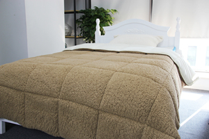 Custom Size <strong>Sherpa</strong> Fleece Thermal Polyester Lamb Quilted Blanket Set Heavy Comforter with <strong>Pillow</strong> <strong>Sham</strong> - Product Image 3