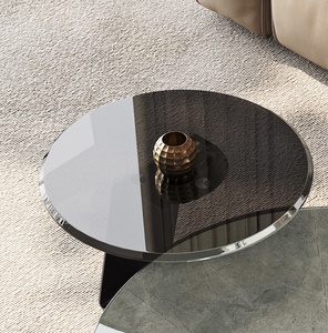 Luxuriöses Modernes Konvertierbares Gesintertes Stein-Couchtisch-Set 2-teilig Ineinanderstellbare Marmor-Mitteltische für Wohnzimmer Wohnmöbel - Product Image 5
