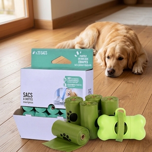 Sacs à déjections canines en plastique écologiques personnalisés, qualité supérieure, faible MOQ, commandes en gros, 100 sacs biodégradables pour animaux de compagnie, sacs à crottes de chien - Product Image 4