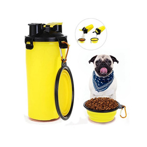 Independent Chamber Design Contain Food And Water Same Time Collapsible Dog Bowl Pet Water Bottle Portable - Product Image 1