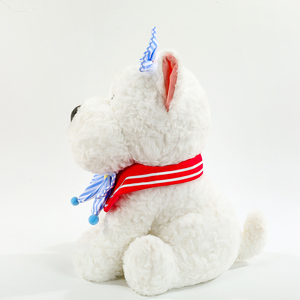 Peluche de Perro Personalizado, Juguete de Peluche Suave, Cachorro Blanco con Lazo, para Regalo Infantil y Decoración del Hogar - Product Image 4