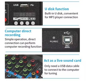 Cooyinka Nhựa <span class=keywords><strong>5</strong></span> Kênh USB BT Mini Xách Tay Âm Thanh Mixer Home Karaoke Âm Thanh Trộn Máy Tính - Product Image 5