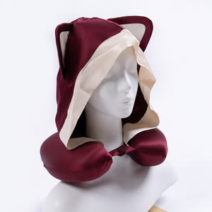 Özel Logo Baskılı Nakışlı Düşük Minimum Sipariş Adedi İpek Seyahat Boyun Yastığı %100 6A Dut İpeği Boyun Yastığı Hafızalı Köpük Toptan Fiyat - Product Image 2