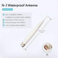 Antenne externe IoT en caoutchouc étanche, vente en gros, personnalisée, 2G 3G 4G 5G GSM LTE, noire, 824-960MHz 1710-2700MHz, SMA Mâle, 154mm