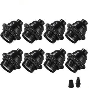 Black E26/ E27 Light Sockets Retro Edison Lamp Holder With E26 Medium Screw