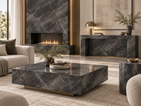 Dalles de marbre Grigio Italia pour revêtements de sol de hall, murs de douche, tables basses, escaliers, comptoirs de cuisine en pierre, dessus de meuble-lavabo de salle de bain
