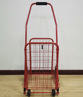 Chariot de courses pliable de 42 L avec roues pour monter les escaliers, panier en métal pratique