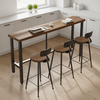 Table carrée en bois rembourrée de cuir écologique moderne, avec structure en métal et mousse haute densité, ensemble de table de restaurant ou de bar pour quatre personnes