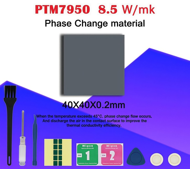 Honeywell PTM7950 0.2MM 8.5W/mK Phase Change Pad High Temperature Application for CPU GPU Thermal Pad PCM Phase Change Material