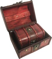 Coffret de Rangement Vintage de Luxe en Contreplaqué Marron pour Bijoux – Taille Personnalisable, Décoratif