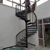 Escalier en spirale intérieur compact, escalier extérieur en acier galvanisé, kit d'escalier en spirale en acier pour extérieur, hauteur 8M