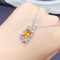 Pendentif Classique en Argent Sterling 925 avec Citrine Naturelle pour Femme, Vente en Gros d'Usine, Cadeau de Luxe pour Fiançailles et Fêtes