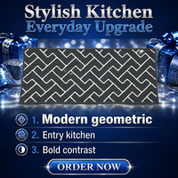 Washable Machine Made Modern Polypropylene Jacquard Geometric Medium Pile Floor Mats Non Slip Long Runner Rugs Eco-Friendly
