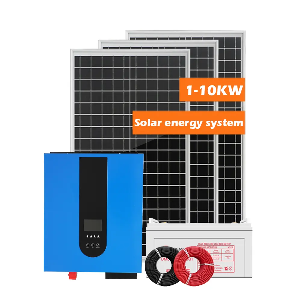 ソーラーパネル10kwhバッテリーインバーターオフグリッドハイブリッドソーラーバッテリーエネルギー貯蔵システム完全なソーラーシステム
