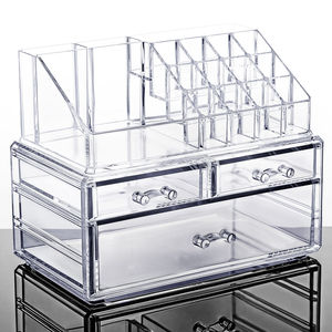 Transparent Cosmetic Storage Box Desktop Drawer Type 18L Acrylic Makeup Organizer for <b>Dressing</b> <b>Table</b> and Dorm <b>Room</b> - Product Image 2