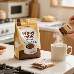 Sachets d'emballage alimentaire personnalisés refermables mats à fermeture éclair pour café, lactosérum, lait, poudre de riz, biscuits, sucre - Product Image 2