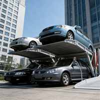 Tabitha TEP606 Mini élévateur de stationnement hydraulique à double empilement à 2 poteaux, certifié CE, pour parkings automobiles, capacité de charge 2300 kg