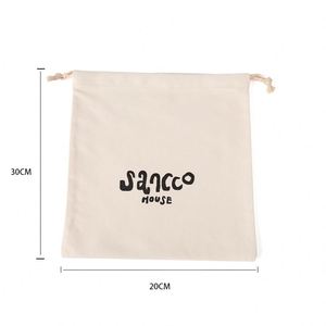 Sac fourre-tout en toile personnalisé (20-30 cm) avec cordon de serrage, motif lettres, pour shopping, cadeaux, voyage quotidien, pochette, logo imprimé, MOQ 100 pièces - Product Image 2