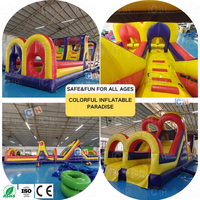 Parcours d'obstacles gonflable avec toboggan et filet de sécurité, château gonflable pour la Journée des sports scolaires et les événements de carnaval
