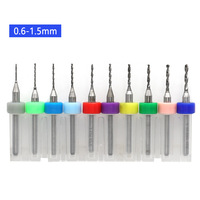 10 Buah/Set Mata Bor Mini PCB 0.2Mm Hingga 3.175Mm Karbida Baja Tungsten untuk Papan Sirkuit Cetak Mata Bor Cnc