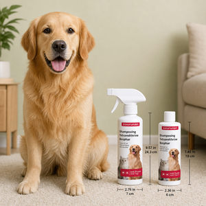 Shampooing et <span class=keywords><strong>spray</strong></span> <span class=keywords><strong>anti</strong></span>-puces et tiques Tetramethrin <span class=keywords><strong>pour</strong></span> chiens et chats, traitement antiparasitaire, vente en gros, fournisseur d'usine. - Product Image 6