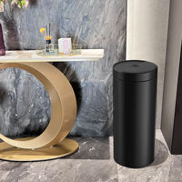 Poubelle intelligente à capteur, design unique, 42L, pour la maison, la cuisine, le bureau, utilisation en intérieur, en acier inoxydable noir
