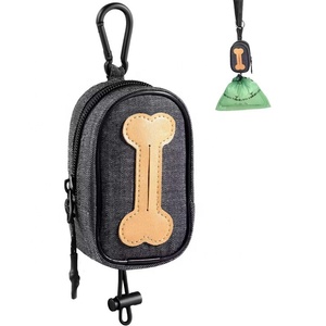 Dispenser sacchetto cacca per cani per guinzaglio con grande apertura per animali domestici porta sacchetti con cerniera sacchetto impermeabile per animali - Product Image 1