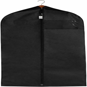 Housse de costume noire 60x120cm, housse anti-poussière, sac de rangement pour manteaux, réutilisable, fermeture éclair intégrale, sac de voyage pour vêtements, utilisation à domicile - Product Image 1