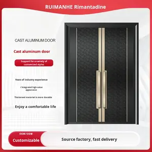 <span class=keywords><strong>Porte</strong></span> <span class=keywords><strong>d</strong></span>'entrée double de sécurité pour villa en aluminium coulé moderne et postmoderne, sculptée sur mesure, avec surface finie - Product Image 2