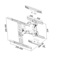 Soporte de pared de TV de movimiento completo, soporte de Monitor de Plasma LCD LED, soporte de TV de acero, soporte de pantalla de mesa de TV ajustable en altura