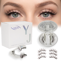 Ensemble de cils magnétiques souples personnalisés avec applicateur, 3D, réutilisables, aspect naturel, sans colle, courbure D, en matériau PBT