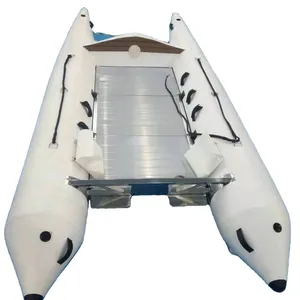 Hochwertige 1,0mm Hypalon Aluminium boden aufblasbare Katamaran-Fischeryacht boote