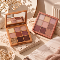 Palette de fards à paupières 9 couleurs, haute pigmentation, finition mate, scintillante, multi-finitions, légère, marque privée, OEM, ODM, maquillage cosmétique