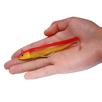 Leurre Souple en Silicone à Tête Plombée Jigging, Corps Souple de Vairon Noir, Leurre Réaliste, Appât Artificiel, Pêche au Vairon, Leurre Dur
