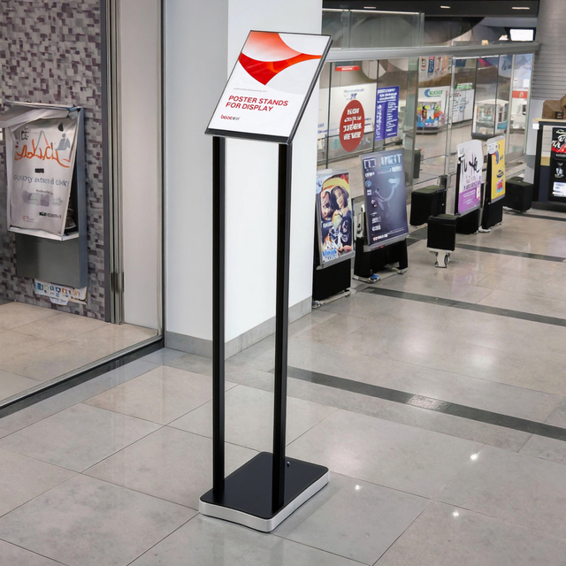 Heavy Duty Steel Tube Double Pole Parameter Sign Board UV-Resistant PVC Cover-Durable Floor-Standing Advertising Stand for