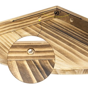 Solid Wood Triangular Corner <b>Shelf</b> 3 Tier Wall Mounted Storage <b>Rack</b> For Bedroom Living Room Decorative Display - Product Image 2