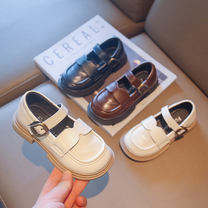 Zapatos de Cuero para Niñas, Estilo Británico, Primavera-Otoño, Zapatos de Princesa con Puntos para Niña Pequeña, Zapatos de Suela Suave para Bebé - Product Image 1