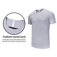 Kaos Olahraga 100% Poliester Pakaian Olahraga Pria Kaos Gym Dry Fit Lengan Pendek Kaos Atletik