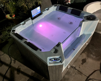Bain de spa extérieur en acrylique pour 4 personnes avec panneau TV intelligent et température constante, idéal pour villas et SPA - Fabrication Foshan