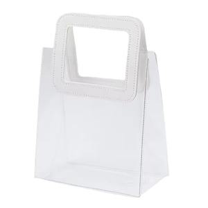 Bolsas de regalo de plástico transparente al por mayor estilo INS con asa de cuero bolso reutilizable bolso de mano de plástico de <span class=keywords><strong>PVC</strong></span> transparente para envolver regalos - Product Image 5