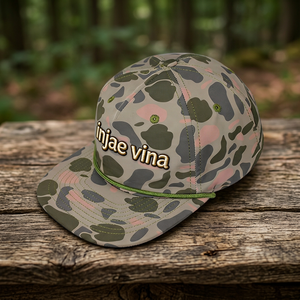 Casquette Snapback Camouflage Injae Vina 6 Panneaux avec Logo Brodé Unisexe Chapeau Décontracté Printemps Automne Casquette de Baseball à Visière Plate pour Adulte - Product Image 1