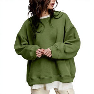 Hot Selling New Fashion Winter Women's Drop Shoulder Oversized Crew Neck <b>Sweatshirt</b> Relaxed Fit Breathable Streetwear Top - Product Image 1